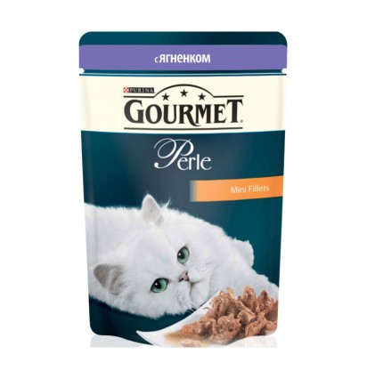 Gourmet Perle консервы для кошек мини-филе в подливе с ягненком пауч 85 гр.